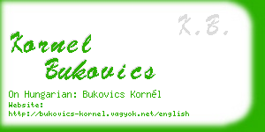 kornel bukovics business card